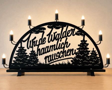 Außenschwibbogen Metall "Wu de Walder haamlich rauschen" - 140 cm